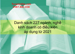 Danh sách 227 ngành, nghề  kinh doanh có điều kiện  áp dụng từ 2021